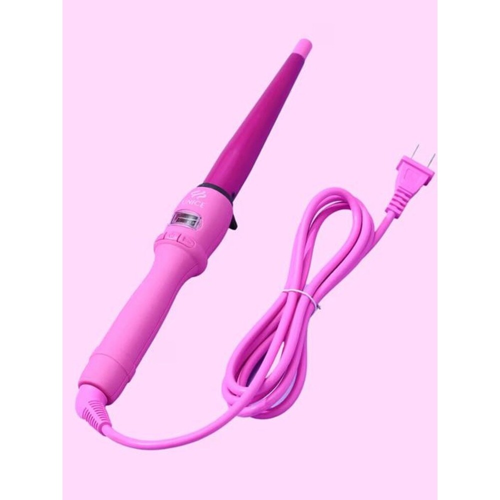 Unice Pink 1 Inch Curling Iron Wand Fast Heating Ceramic Hair Wig Styler NIB